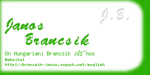 janos brancsik business card